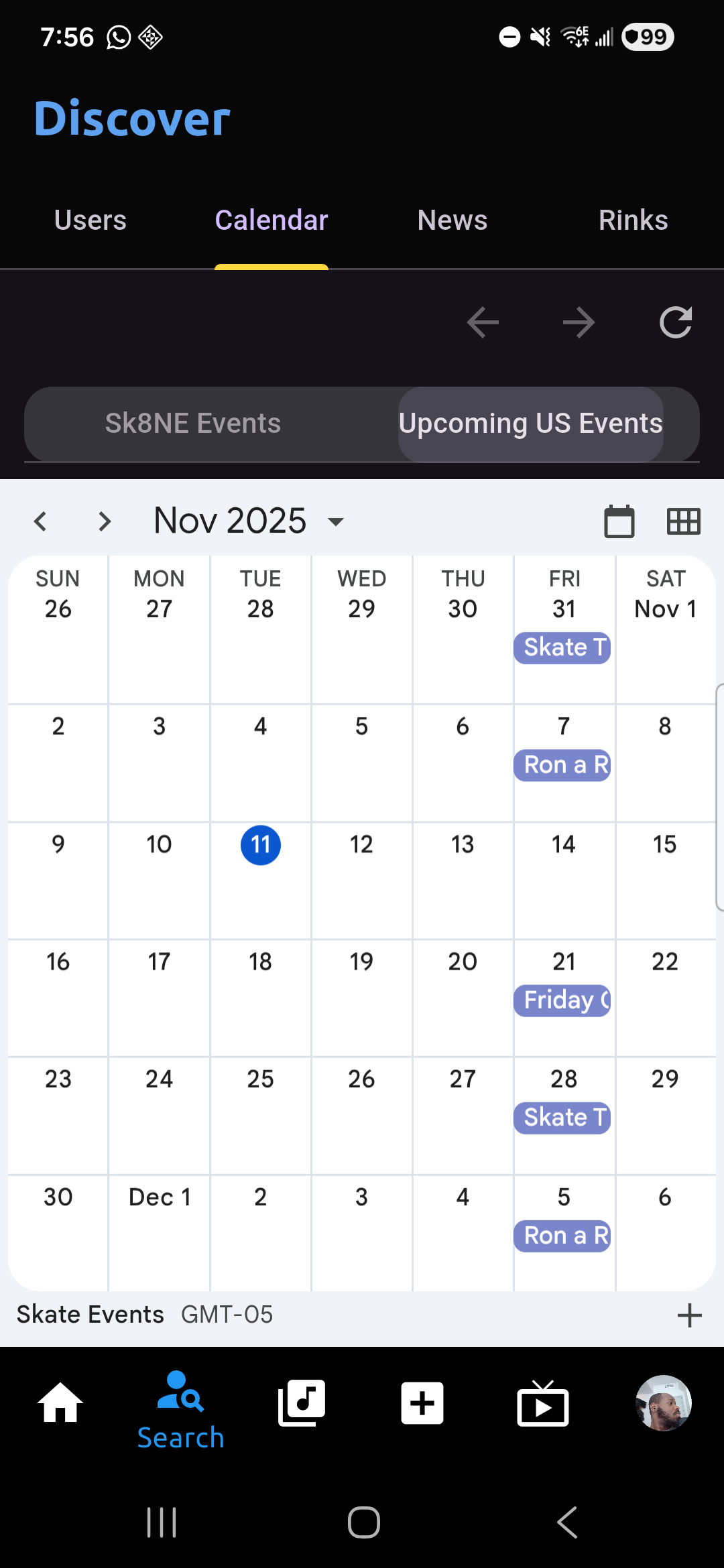 Calendar view